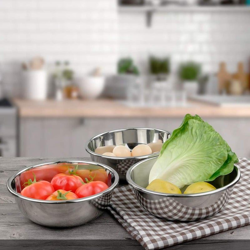 Doryh 18/10 Stainless Steel Mixing Bowls, Nesting Bowls for Meal Prep, Serving, Baking, Set of 4 - Image 3